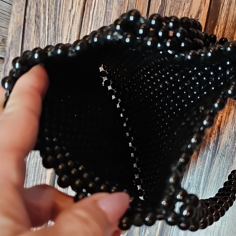 BLACK BEADED CROSSBODY BAG - Picture 6 of 10